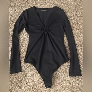 Abercrombie & Fitch Black Long Sleeve Bodysuit